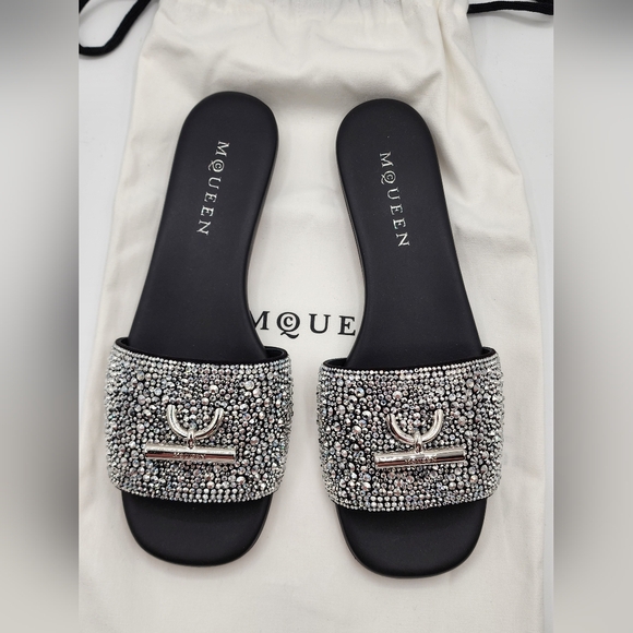 Alexander McQueen Embellished Women's Slides NWT - Picture 3 of 10